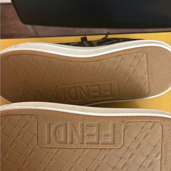 Fendi Cream and Tan Domino Sneakers - Picture 7 of 7